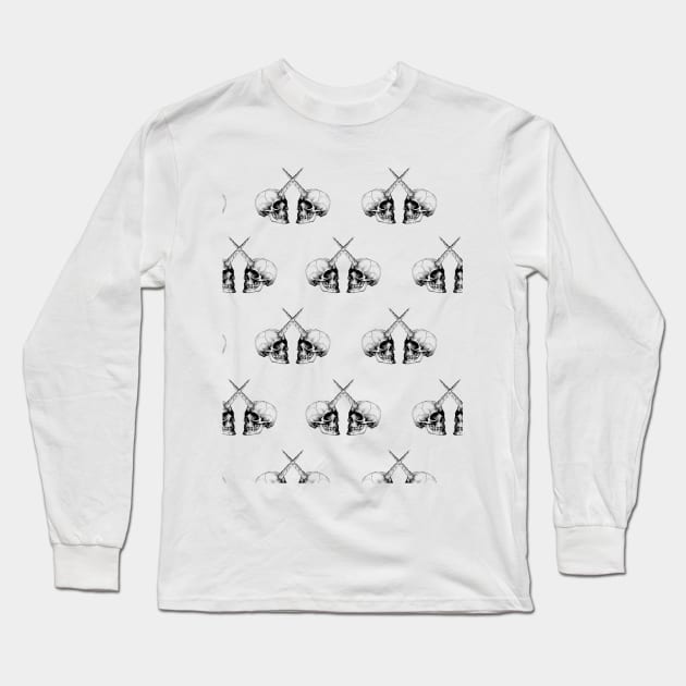 Unicorn Skulls Gemini_white Long Sleeve T-Shirt by VeRaWoNg